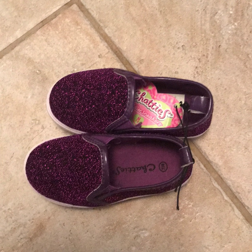 Chatties Toddler Purple Sparkle Slip on Sneakers